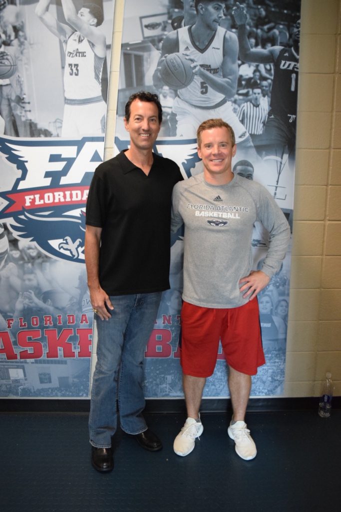 Nathan Whitaker, motivational speaker, and Dusty May, head coach of the Florida Atlantic basketball team