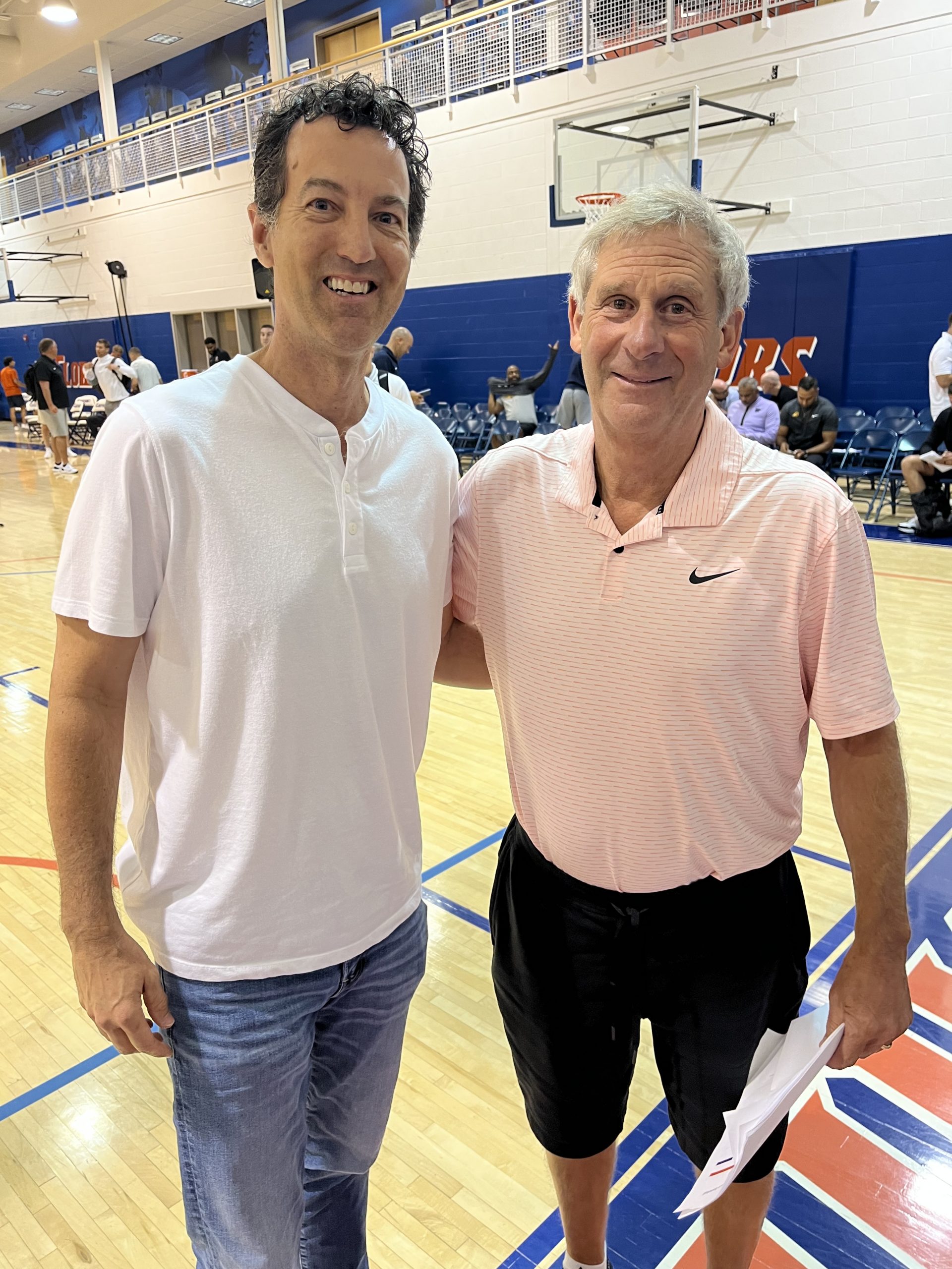 Nathan Whitaker and Larry Shyatt at Larry's annual basketball clinic