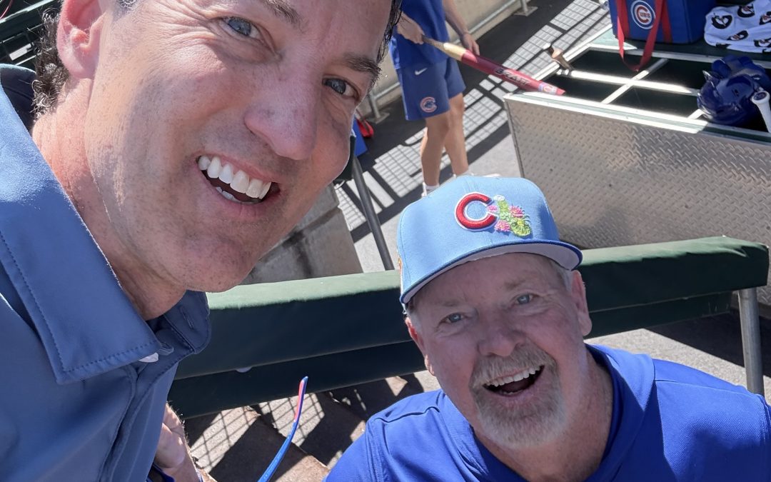 Nathan Whitaker with Rick Sutcliffe at Spring Training